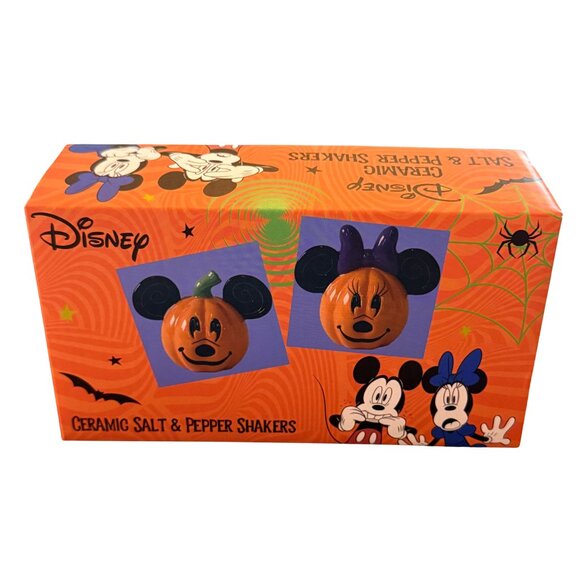 Disney Mickey & Minnie‎ Mouse Jack O'lantern Salt & Pepper Shaker Set - NIB - Picture 5 of 9